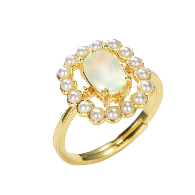 Natural Grade Stone Pearl Ring