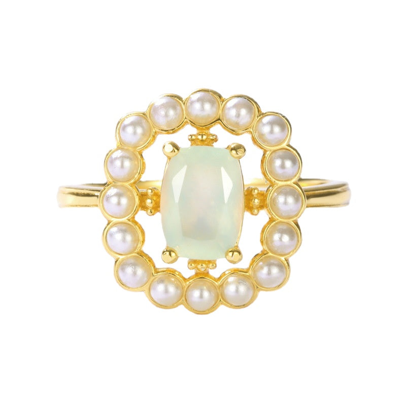 Natural Grade Stone Pearl Ring