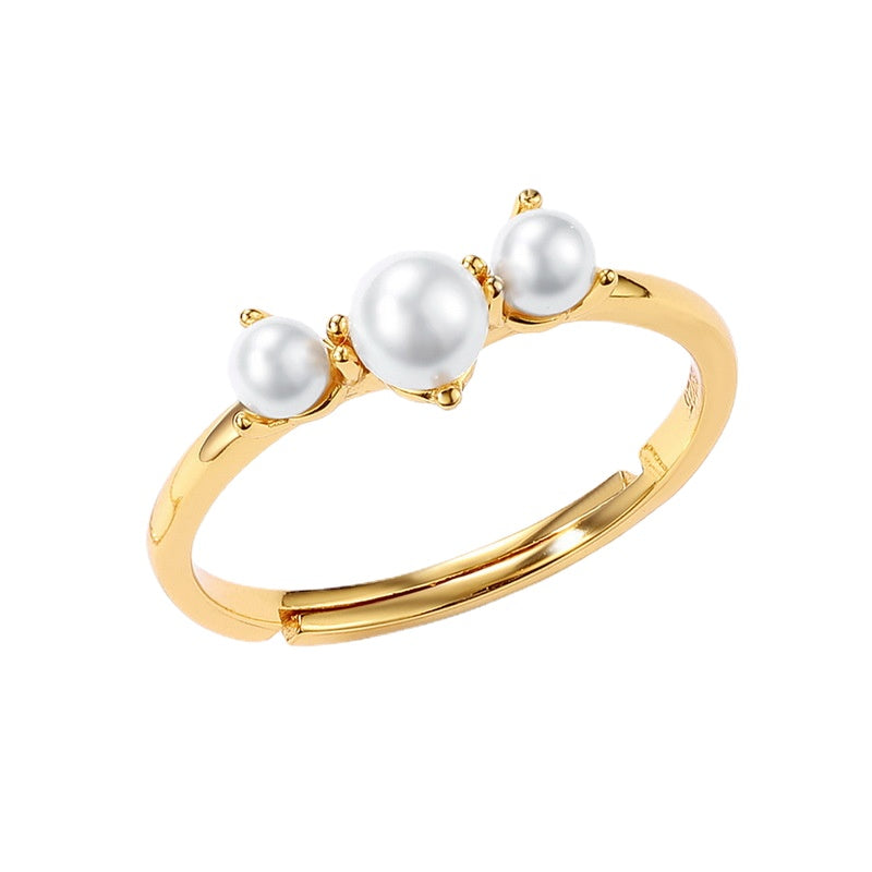 Fashion Three Pearl Ring