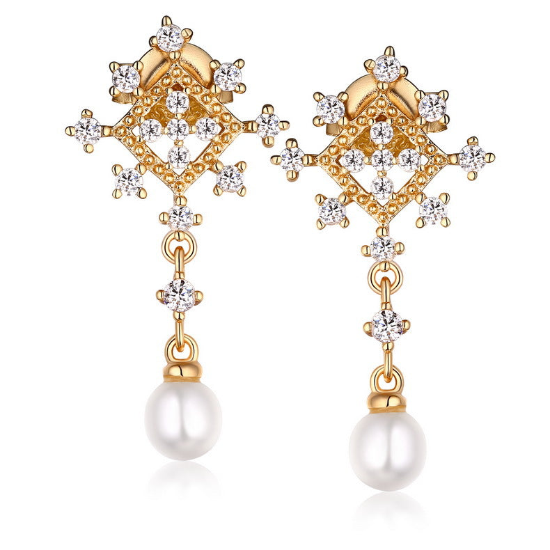 Ornate Freshwater Pearl Earrings