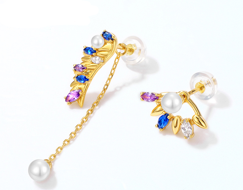 Pearl Angel Wing Earrings