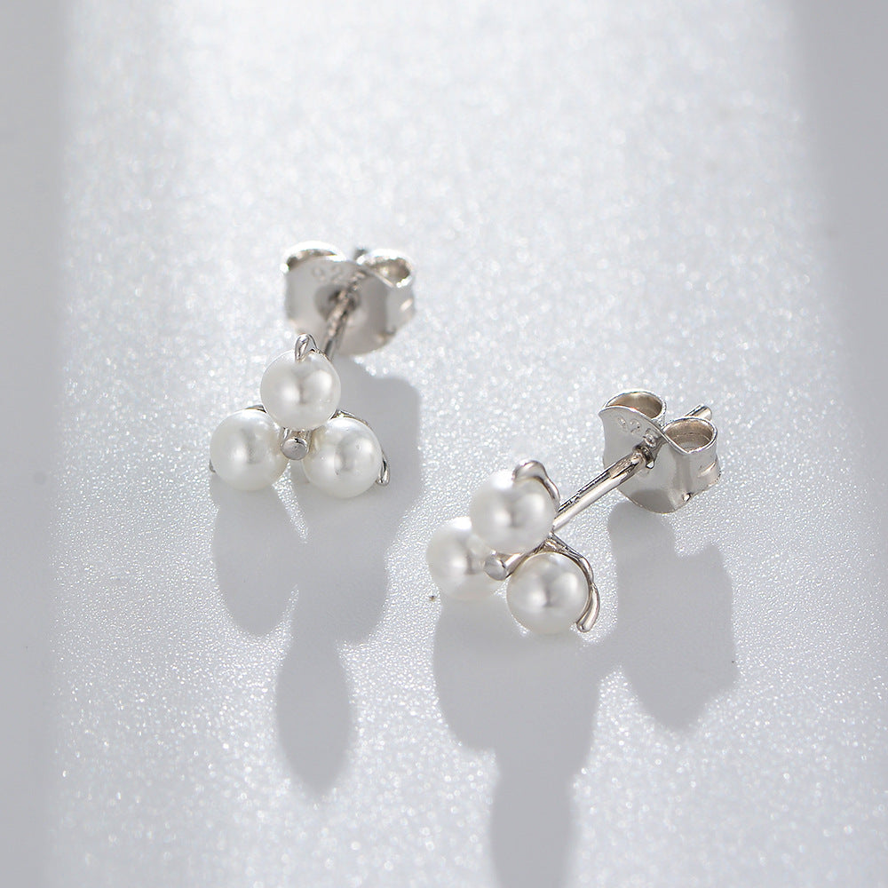 S925 Sterling Silver Pearl Earrings Stud