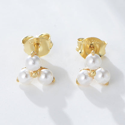 S925 Sterling Silver Pearl Earrings Stud