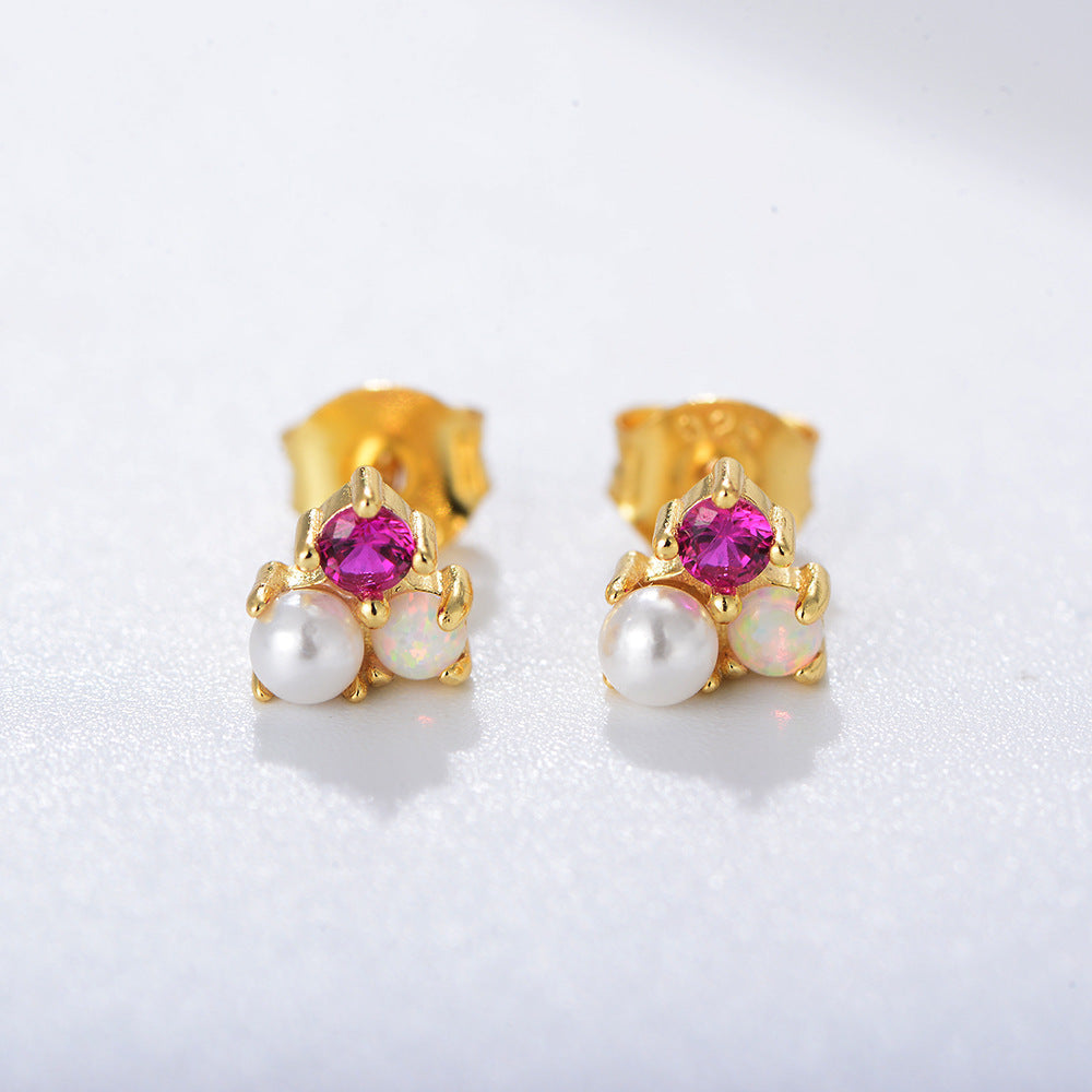Exquisite Flower Pearl Earrings Stud