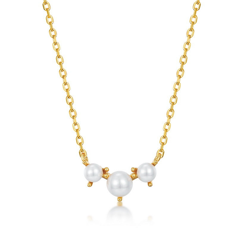 Chic 3 Pearl Pendant Necklace