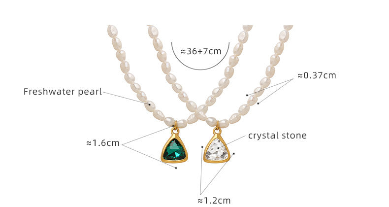 Crystal Triangle Pendant Necklace