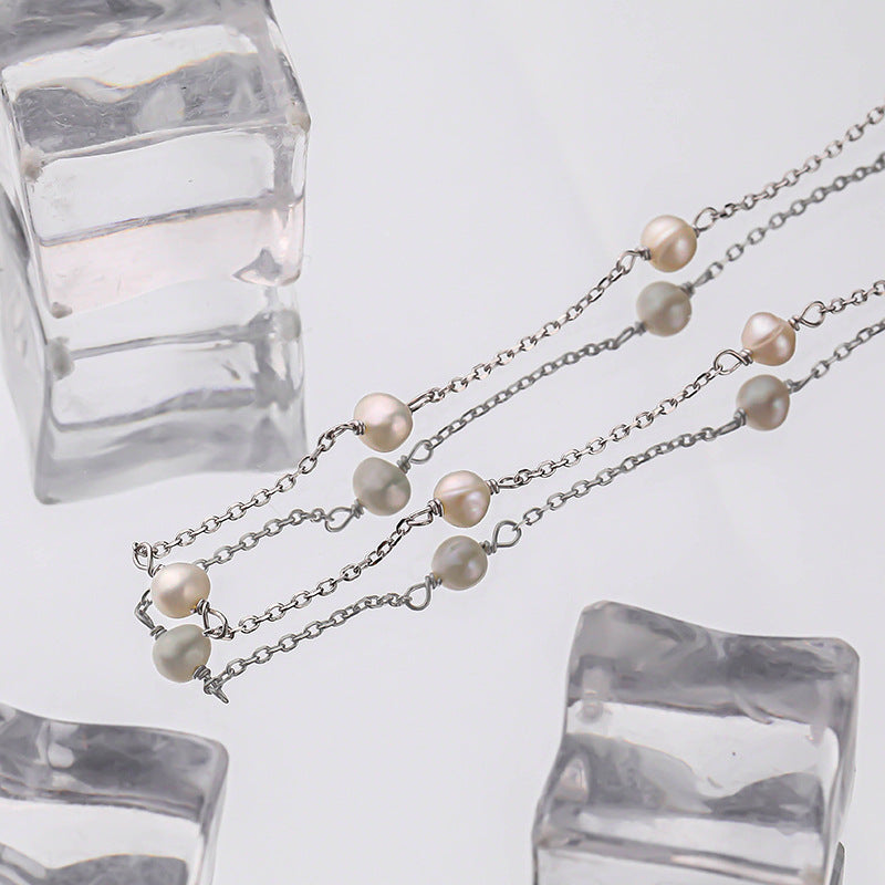 Floating Pearls Stacked Necklaces