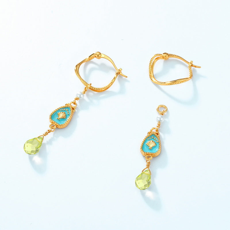 Pearl And Peridot Earrings