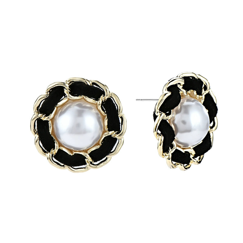 Large Vintage Pearl Stud Earrings