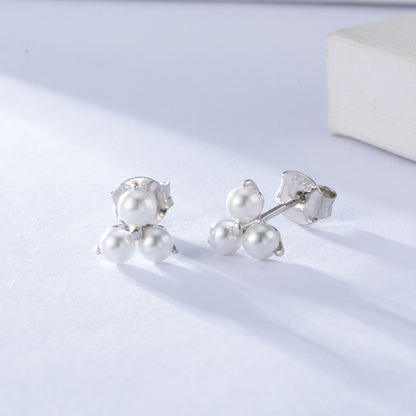 S925 Sterling Silver Pearl Earrings Stud