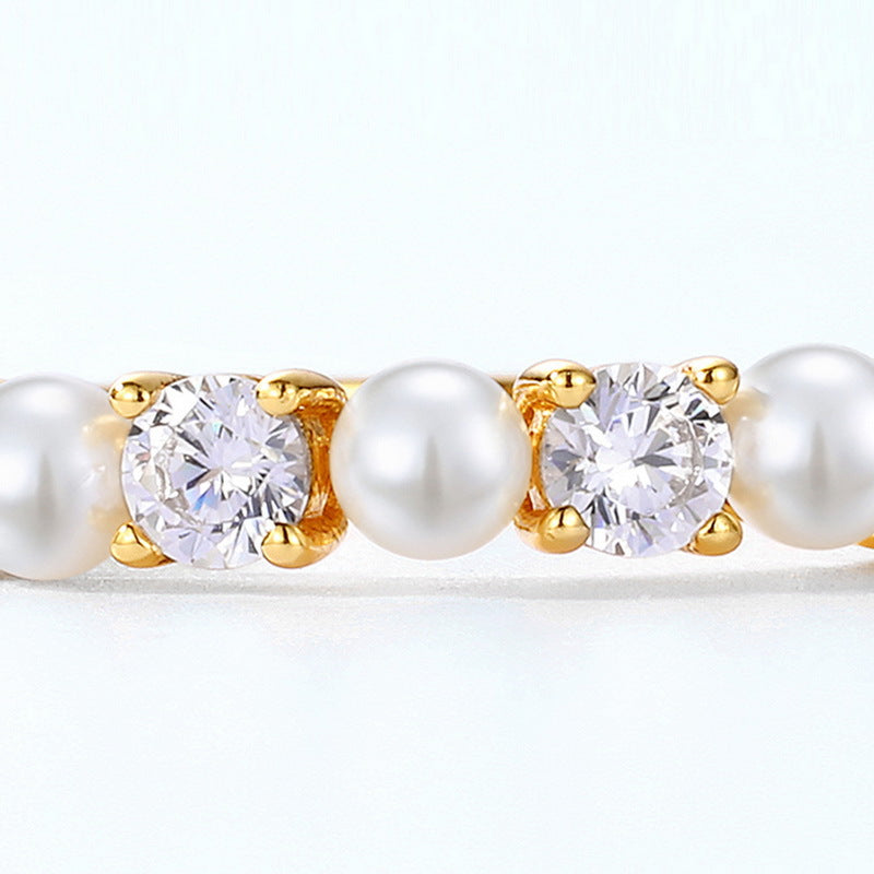 Zircon And Pearl Ring