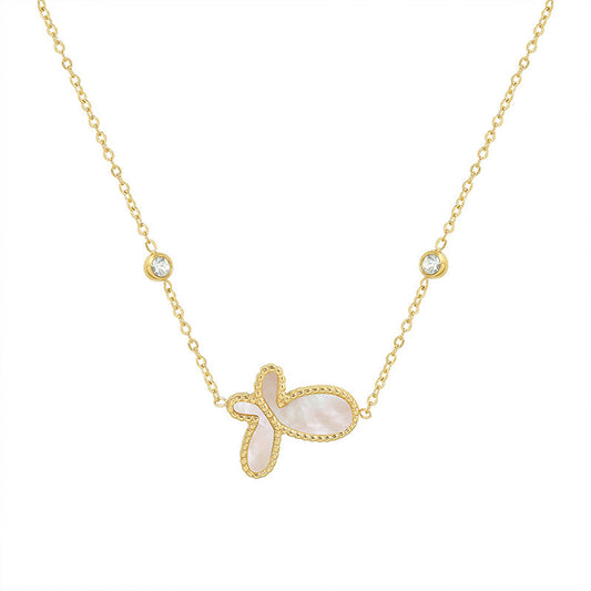 Mother of Pearl Butterfly Necklace