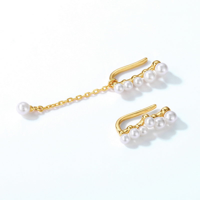 Detachable Asymmetric Pearl Earrings