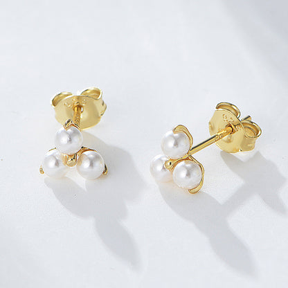 S925 Sterling Silver Pearl Earrings Stud