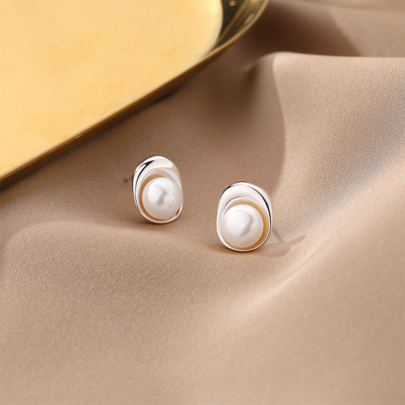 Sterling Silver 7.8mm Pearl Earrings