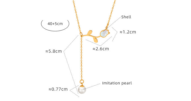 Pearl Drop Rose Gold Pendant Necklace