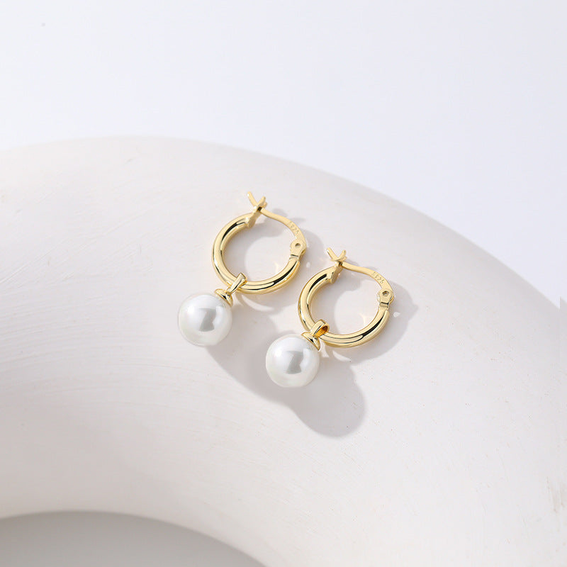 Dangle Pearl Earrings Clip On