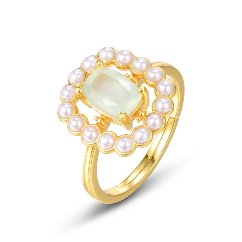 Natural Grade Stone Pearl Ring