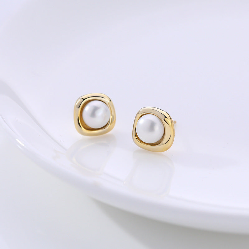 Pearl Stud Earrings With Enhancer