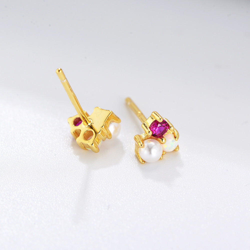 Exquisite Flower Pearl Earrings Stud