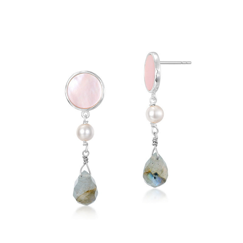 Pearls And Pink Shell Earrings