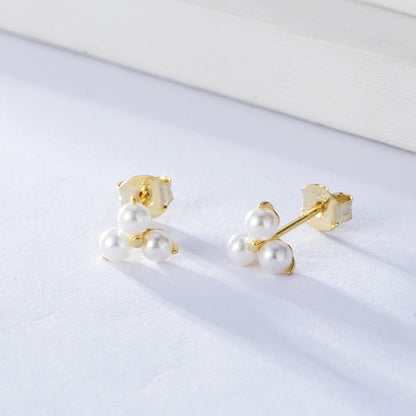 S925 Sterling Silver Pearl Earrings Stud