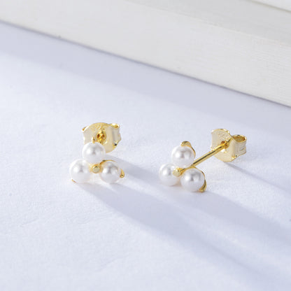 S925 Sterling Silver Pearl Earrings Stud