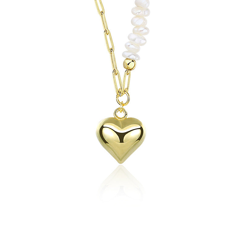 Pearl Necklace With Heart Pendant