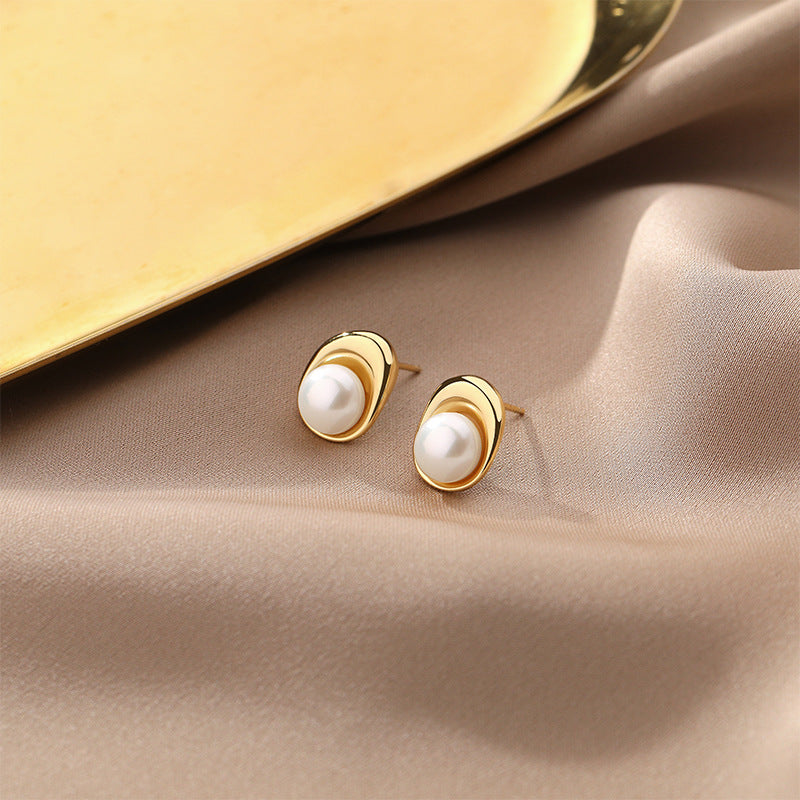 Sterling Silver 7.8mm Pearl Earrings