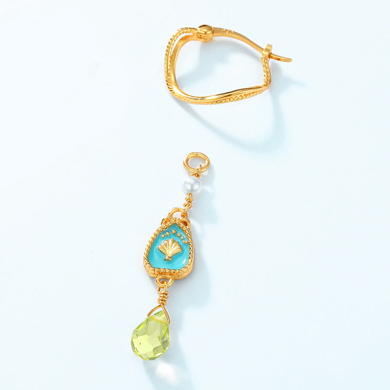 Pearl And Peridot Earrings