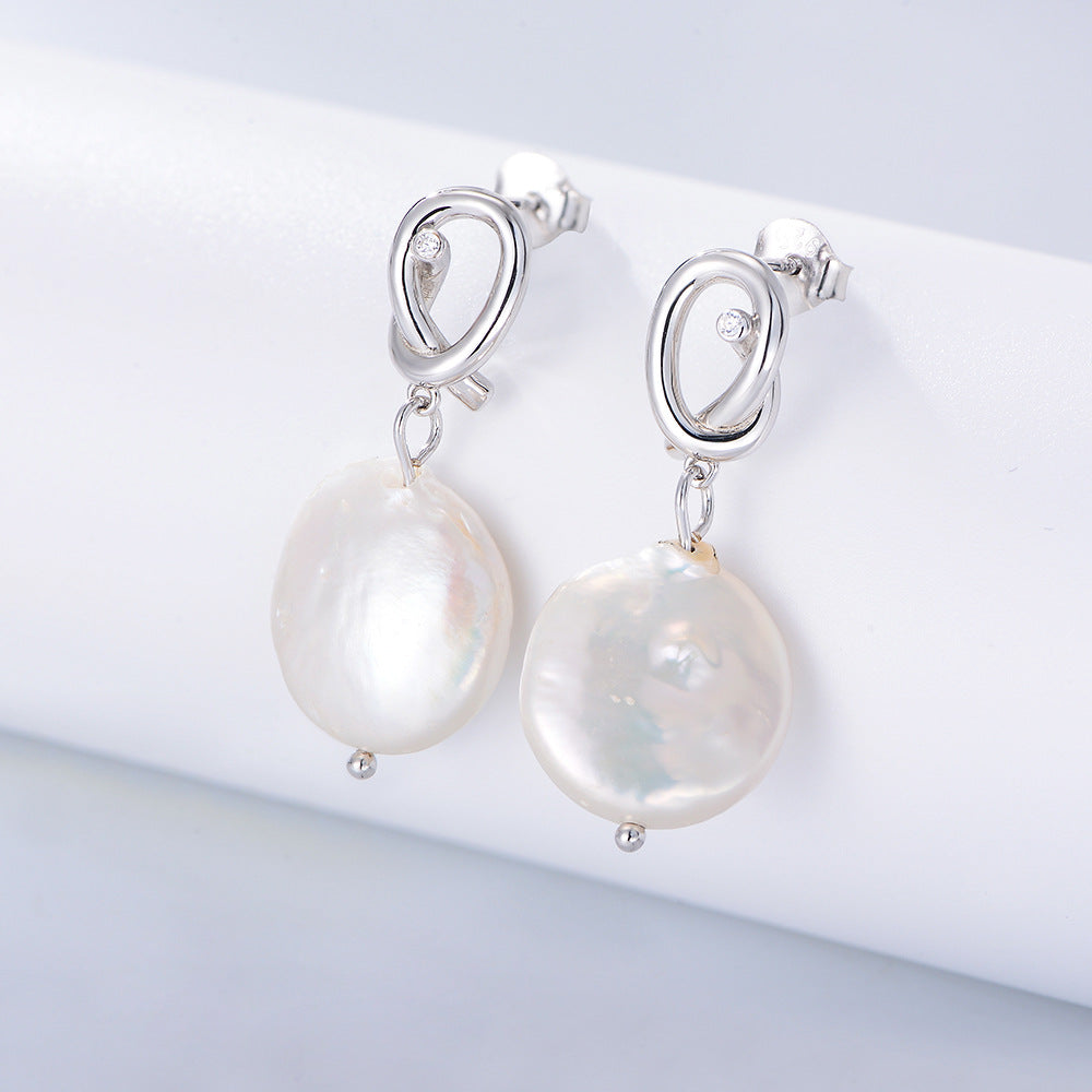 Baroque Pearl Flat Pearl Earrings