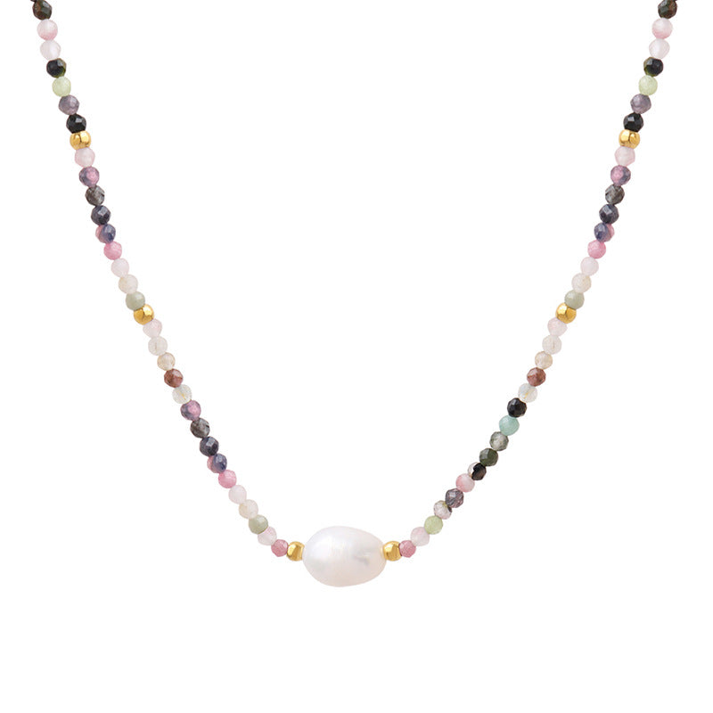 Freshwater Pearl And Tourmaline Necklace