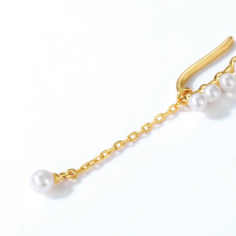 Detachable Asymmetric Pearl Earrings