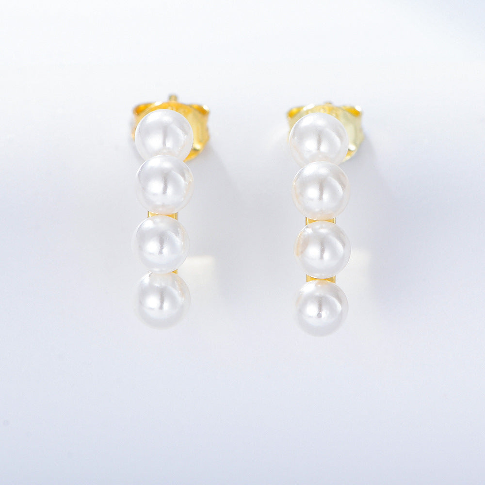 Half Hoops Pearl Earring