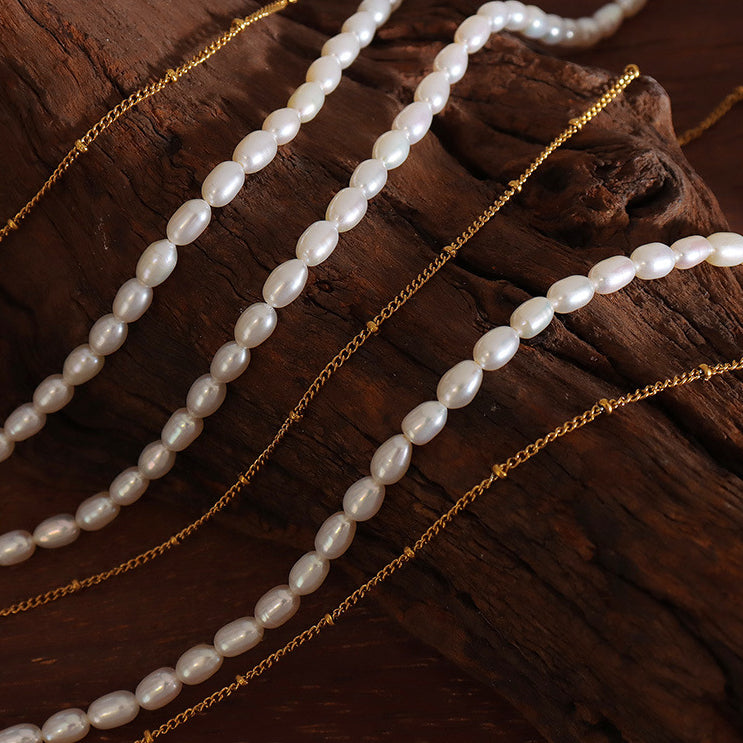 Two Layer Gold Chain Stacked Freshwater Pearl Necklace